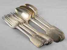 Appraisal: A set of six silver table forks hallmarked for London