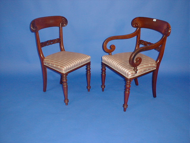 Appraisal: A set of eight Victorian mahogany dining chairs including carver