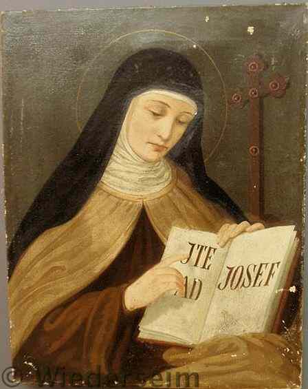 Appraisal: Continental oil on canvas portrait of a nun in a