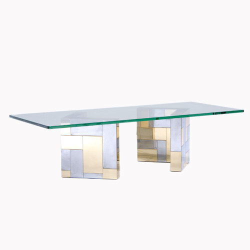 Appraisal: PAUL EVANS Cityscape coffee table with plate glass top x