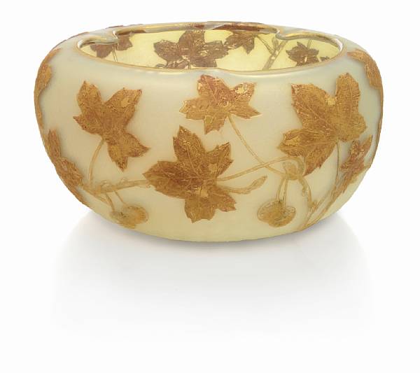 Appraisal: A Daum Nancy gilt decorated cameo glass bowl circa signed