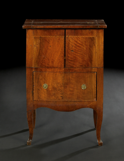 Appraisal: Italian Walnut and Mahogany Work Cabinet second quarter th century