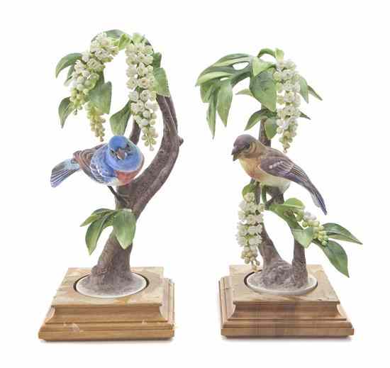 Appraisal: A Pair of Royal Worcester Dorothy Doughty Birds Lazuli Bunting