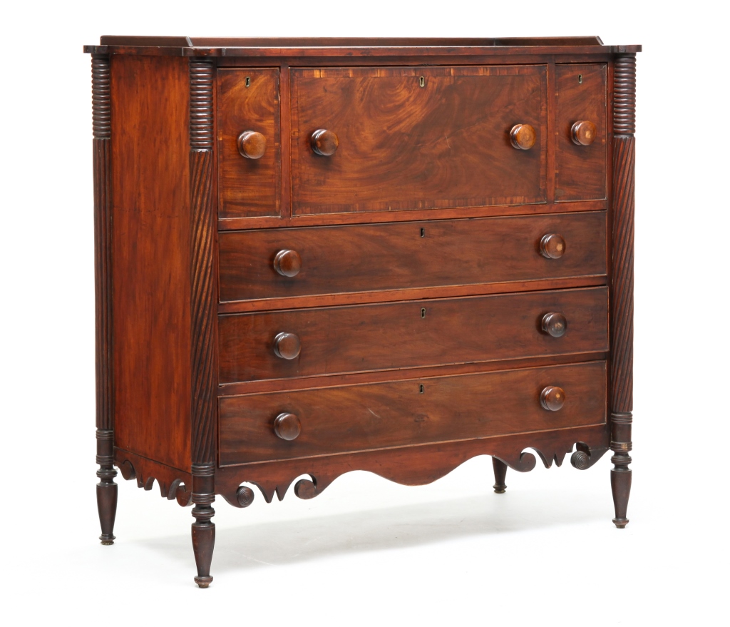 Appraisal: AMERICAN SHERATON BUTLER'S DESK Second quarter th century mahogany with