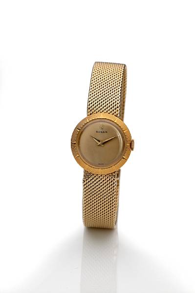 Appraisal: A lady's k gold bracelet watch Rolex Ref adj positions