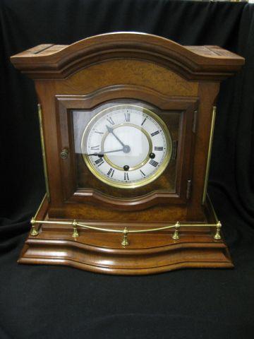 Appraisal: Fine German Wooden Cased Clock gallery trim Roman numeral dial