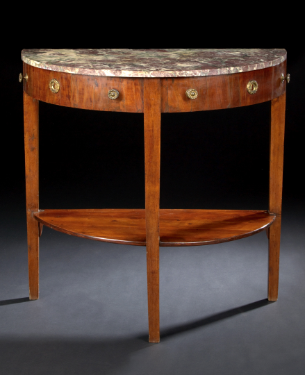 Appraisal: Louis-Philippe Mahogany and Marble-Top Side Table second quarter th century