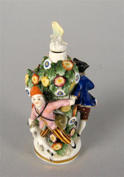 Appraisal: German porcelain scent bottle possibly ludwigsburg th th century Modeled