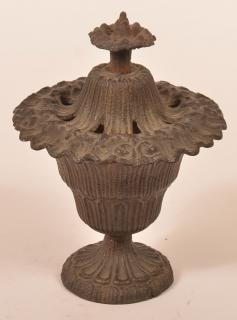 Appraisal: th Century Small Cast Iron Covered Urn - h