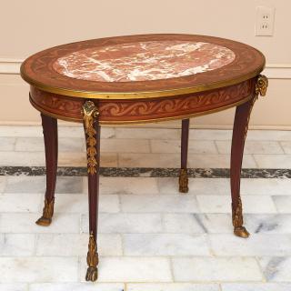 Appraisal: Louis XV style bronze mounted low table Louis XV style