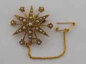 Appraisal: A late Victorian carat yellow gold and seed pearl star