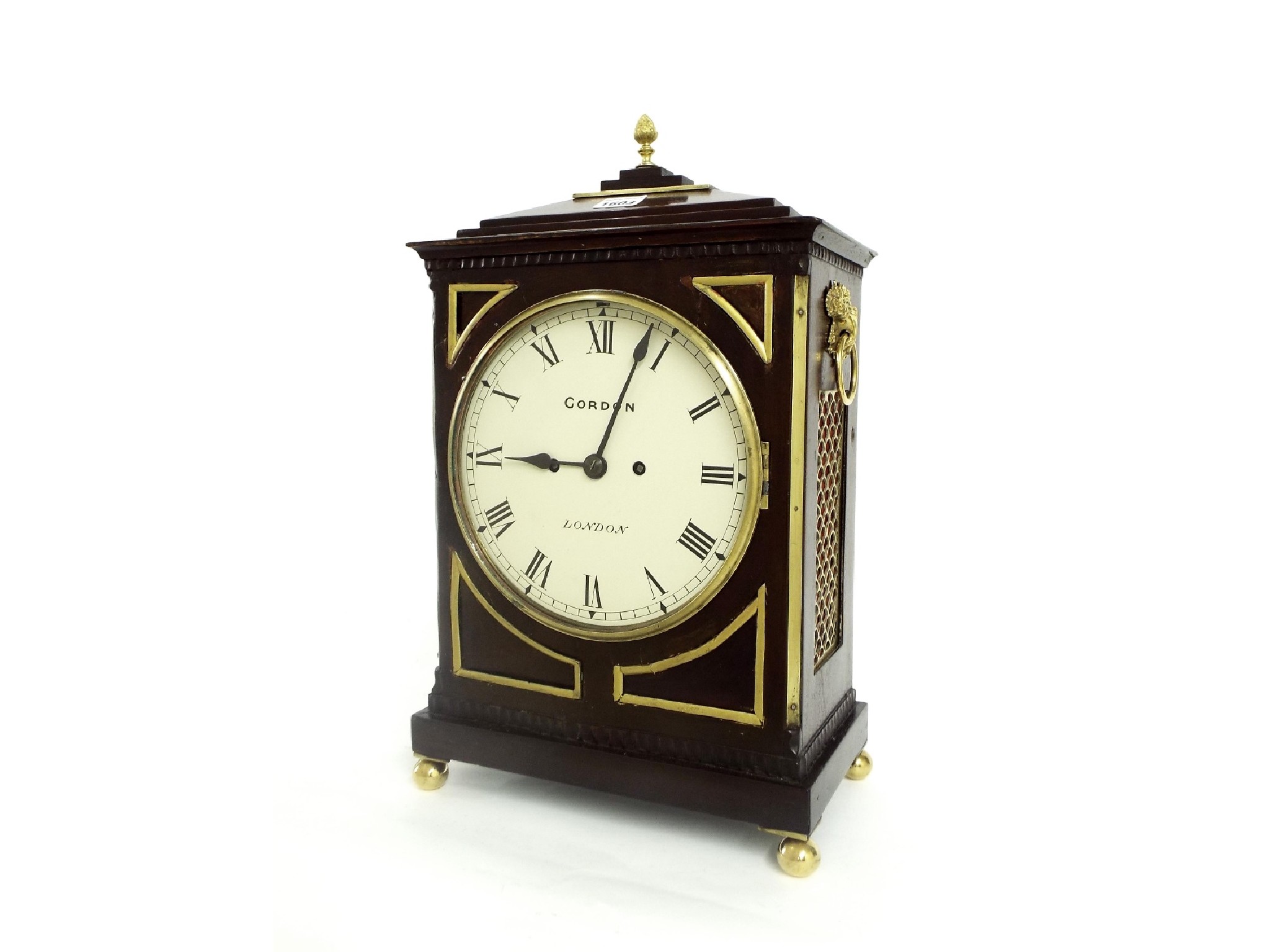 Appraisal: English mahogany double fusee bracket clock the shaped and engraved