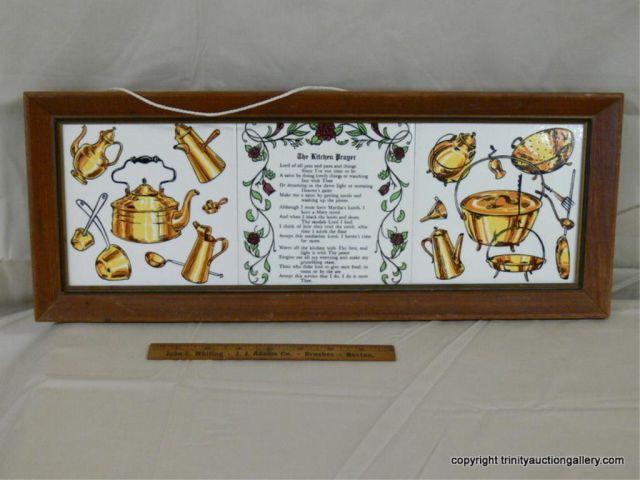 Appraisal: Framed Ceramic Tiles Kitchen Prayer Wall Display - piece ceramic