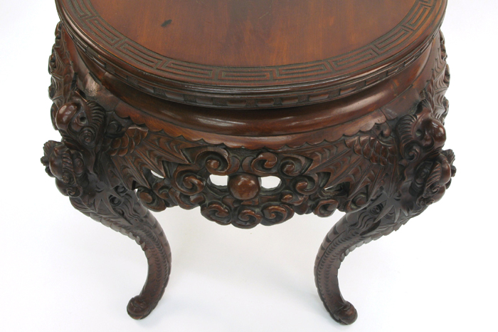 Appraisal: HIGHLY CARVED JAPANESE EXPORT LAMP TABLE early th century having