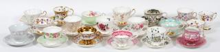 Appraisal: TEACUP SAUCER GROUPING TEACUP SAUCER GROUPING One additional creamer and