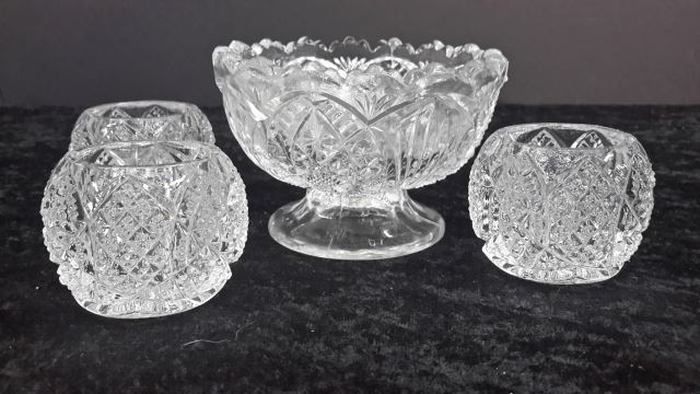 Appraisal: Cut Glass Salt Dips - Group of One footed large