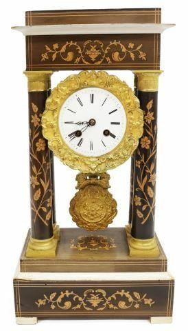 Appraisal: French Napoleon III period portico clock late th c case