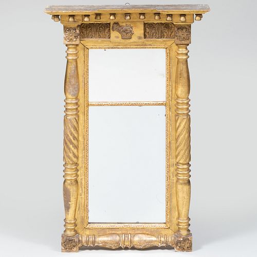 Appraisal: CLASSICAL GILTWOOD PIER MIRROR x in Condition Losses to the