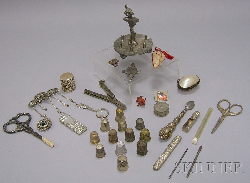 Appraisal: Group of Sewing Accessories and Collectibles including seven Mauchlin and