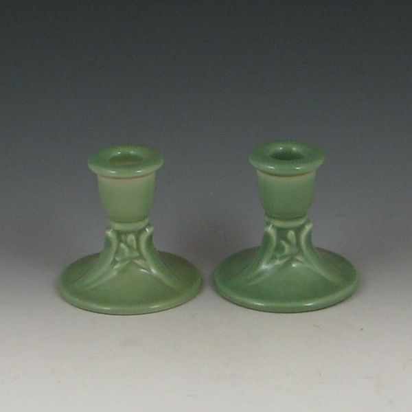 Appraisal: Pair of Rookwood Candle Holders marked Rookwood ''h mint