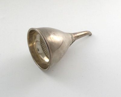 Appraisal: A George III wine funnel with banded decoration tapering spout