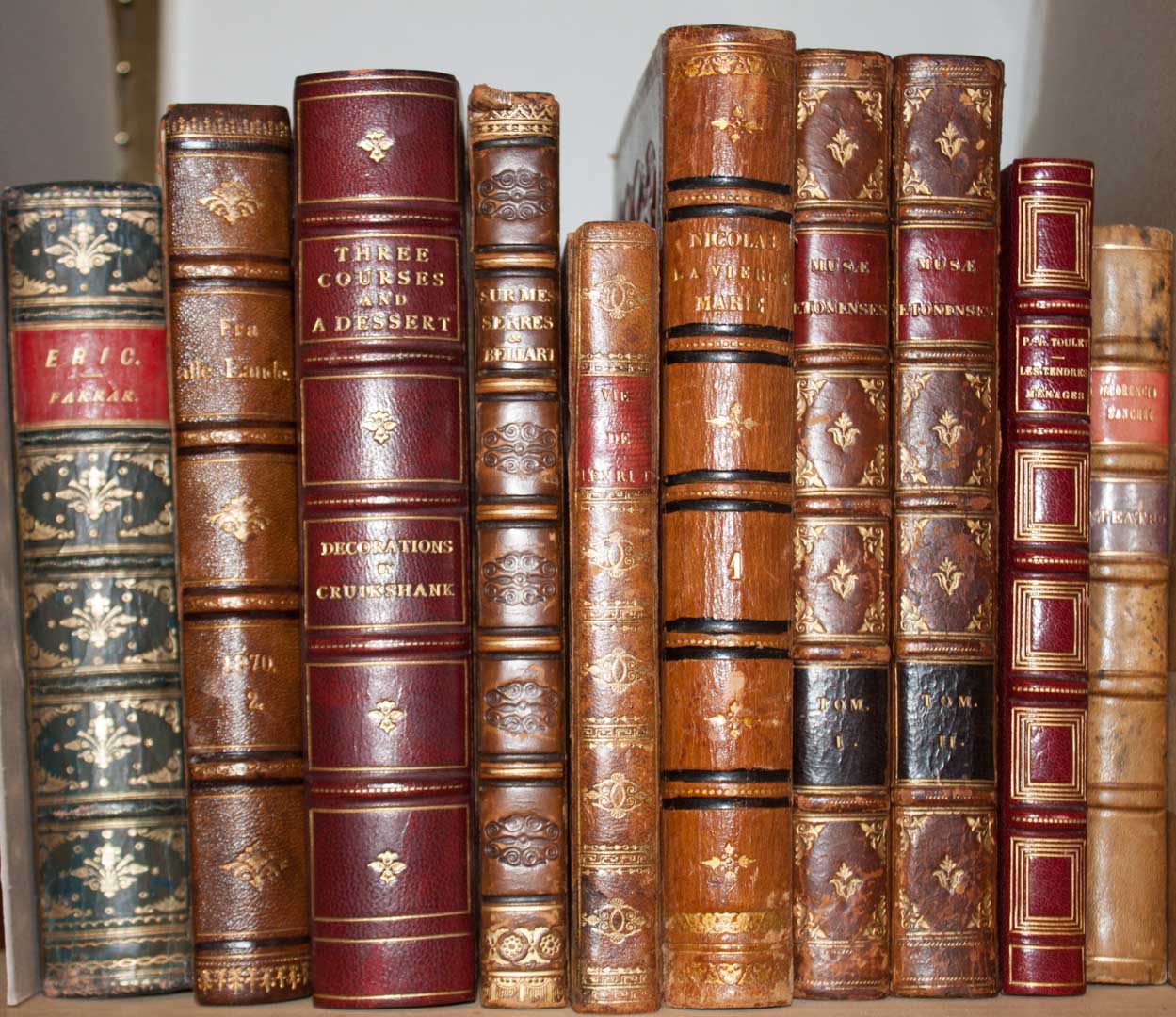 Appraisal: French Literature Ten titles in leather bindings various authors most