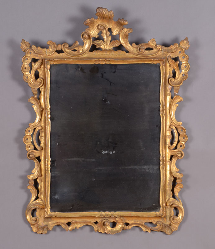 Appraisal: PAIR OF ITALIAN ROCOCO GILTWOOD MIRRORS Each with a rectangular