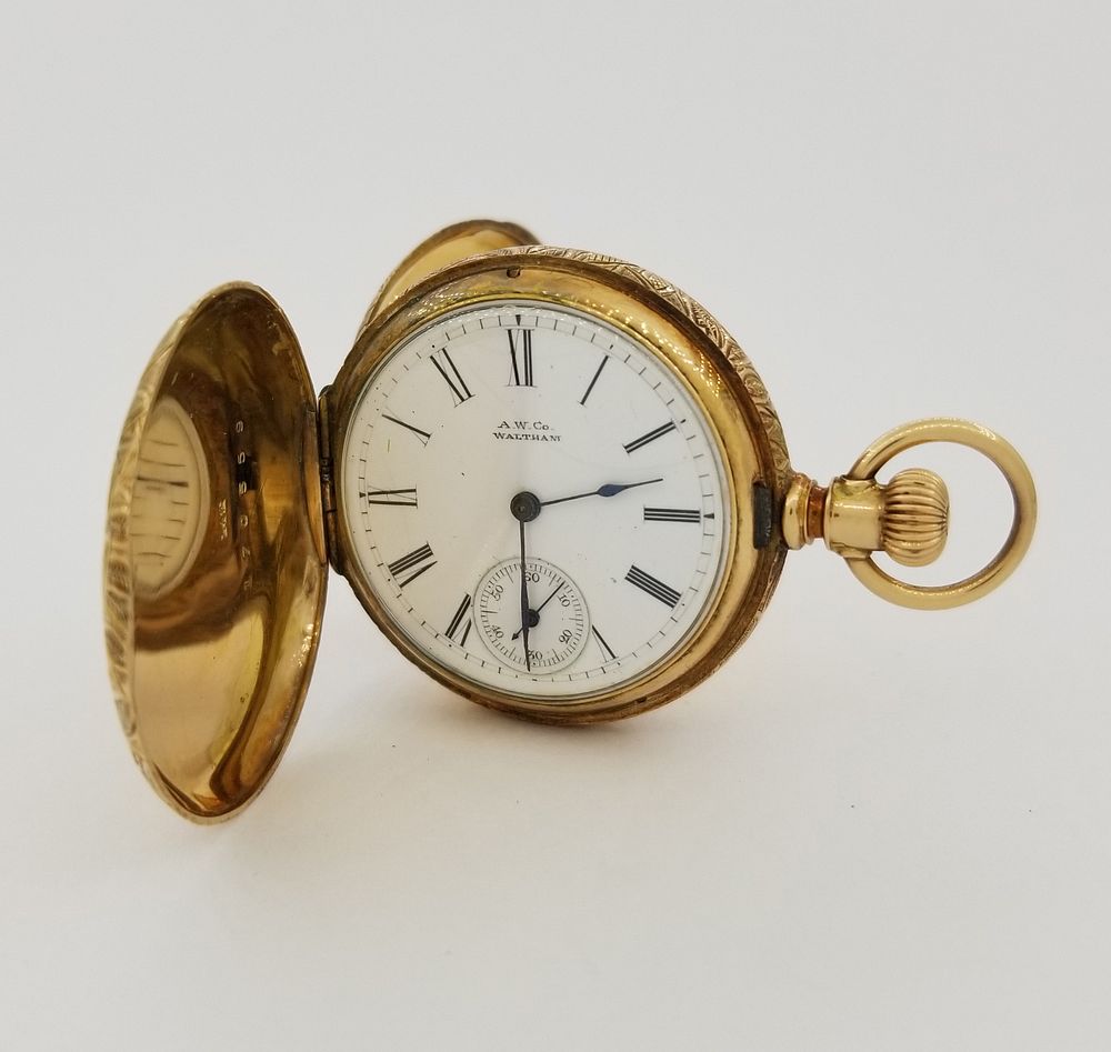 Appraisal: Waltham Watch Co K YG Hunter Ladies Watch Antique Waltham