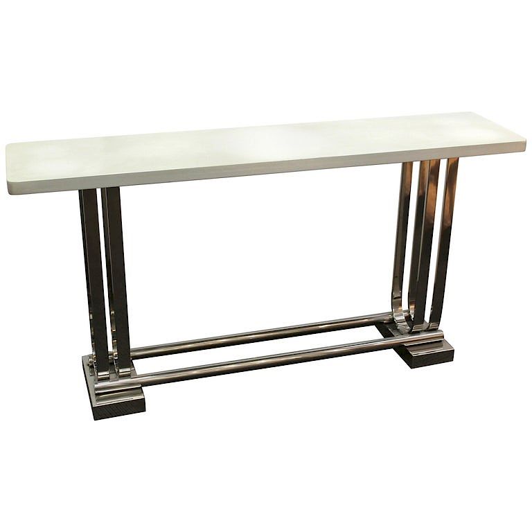 Appraisal: Gilbert Rohde Style Art Deco Revival Console Table Gilbert Rohde