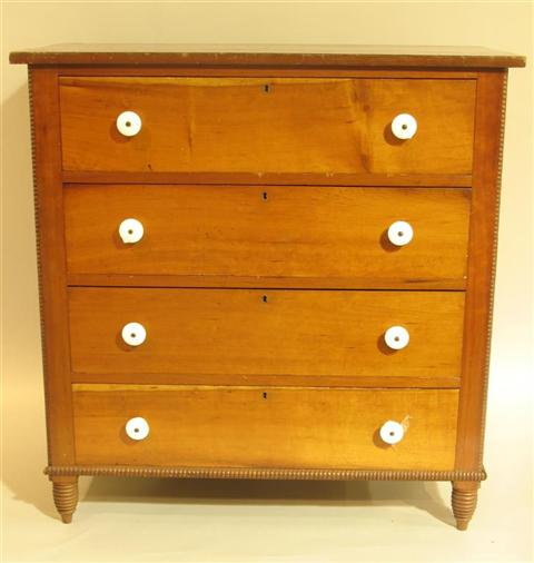 Appraisal: EMPIRE CHEST DRAWERS th century the rectangular top over four