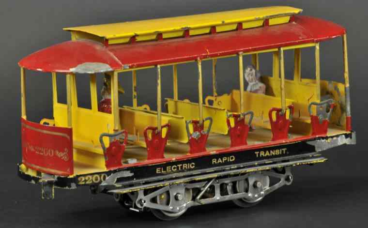 Appraisal: LIONEL ELECTRIC RAPID TRANSIT SUMMER TROLLEY Very early powered trailer