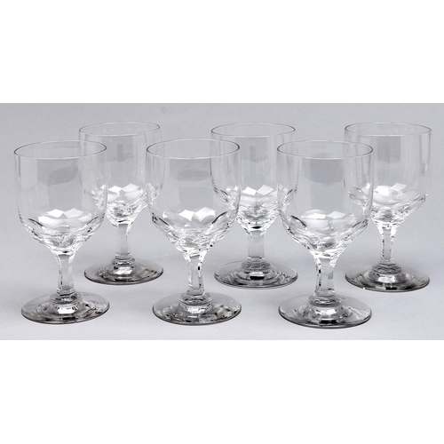 Appraisal: A set of six glass goblets early th c on