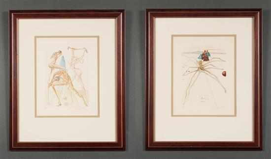 Appraisal: Two Salvador Dali lithographs from the ''Divine Comedy'' series each