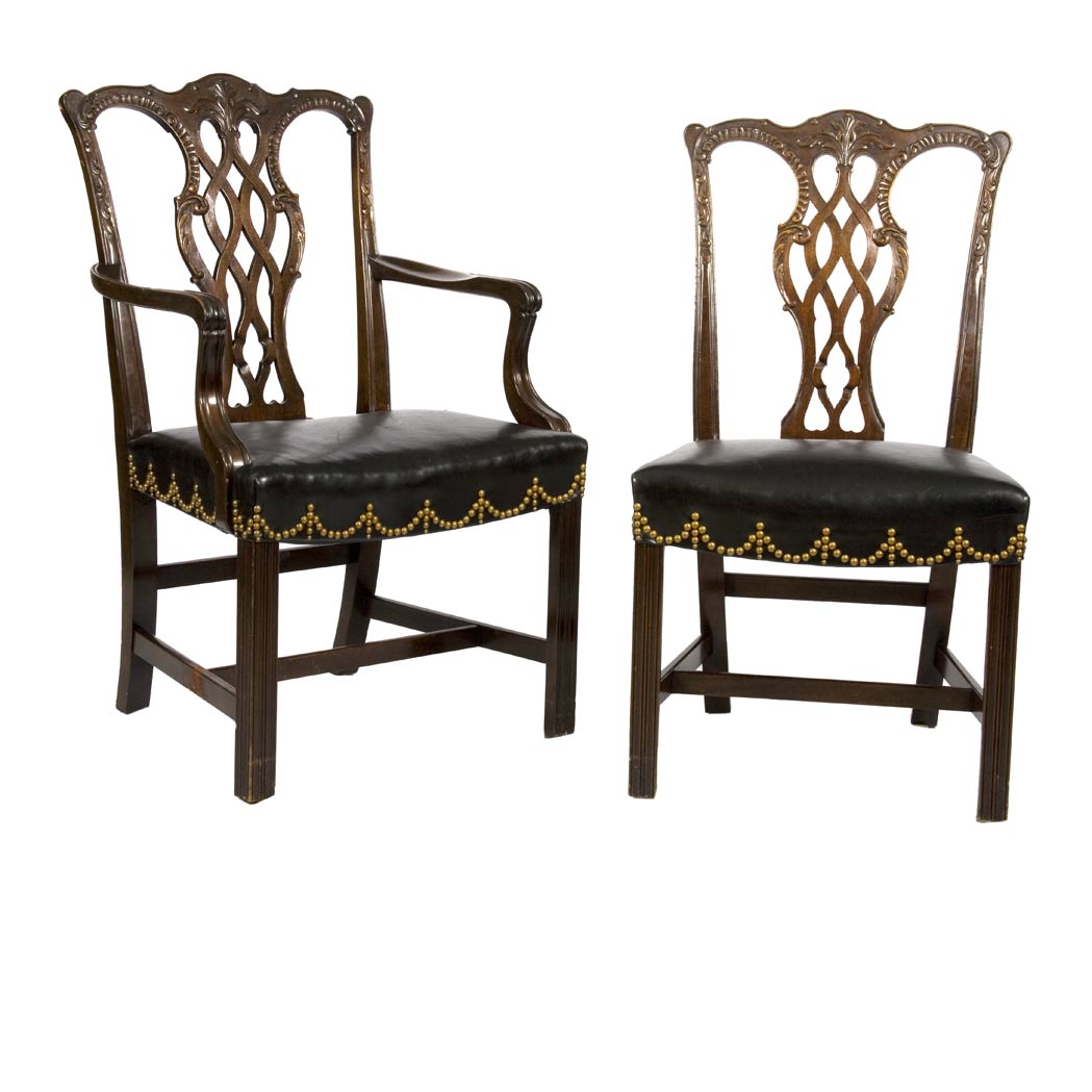 Appraisal: Set of Eight George III Style Mahogany Dining Chairs Including