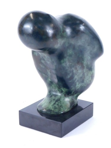 Appraisal: Caroline Stacey - Crouching Child green patinated cast bronze figural