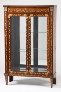 Appraisal: th c Dutch marquetry inlaid curio cabinet Late th century