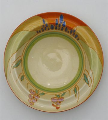 Appraisal: Windbells' a Clarice Cliff Bizarre breakfast bowl painted in colours