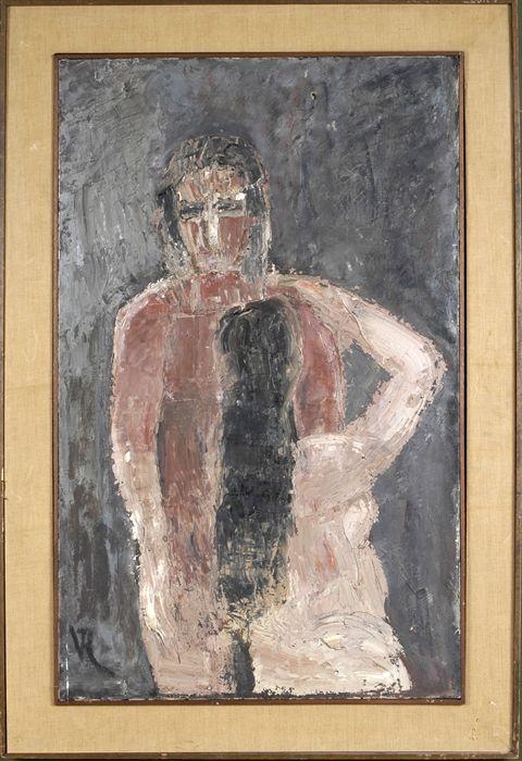 Appraisal: th C School Male Figure Oil on canvas framed x