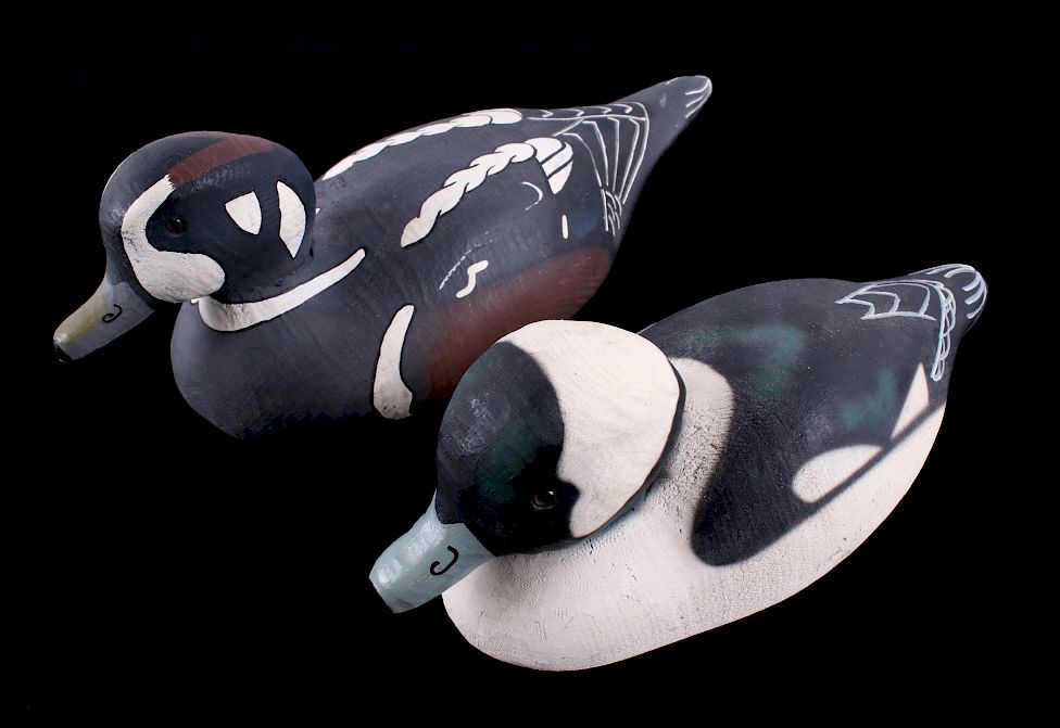 Appraisal: Herter's Harlequin Bufflehead Carved Decoys For your consideration are two