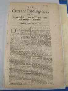 Appraisal: Thirty one sheets of early newspapers to '' Mercurius Civicus