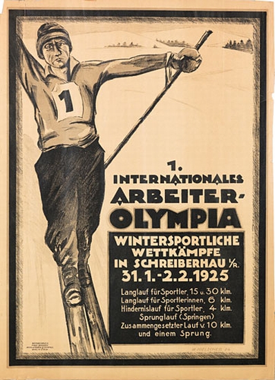 Appraisal: W HIELSCHER DATES UNKNOWN INTERNATIONALES ARBEITER-OLYMPIA x inches x cm