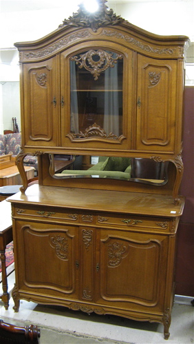 Appraisal: LOUIS XV STYLE OAK SIDEBOARD French mid th century the