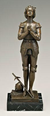 Appraisal: Late th early th century bronze Joan of Arc praying