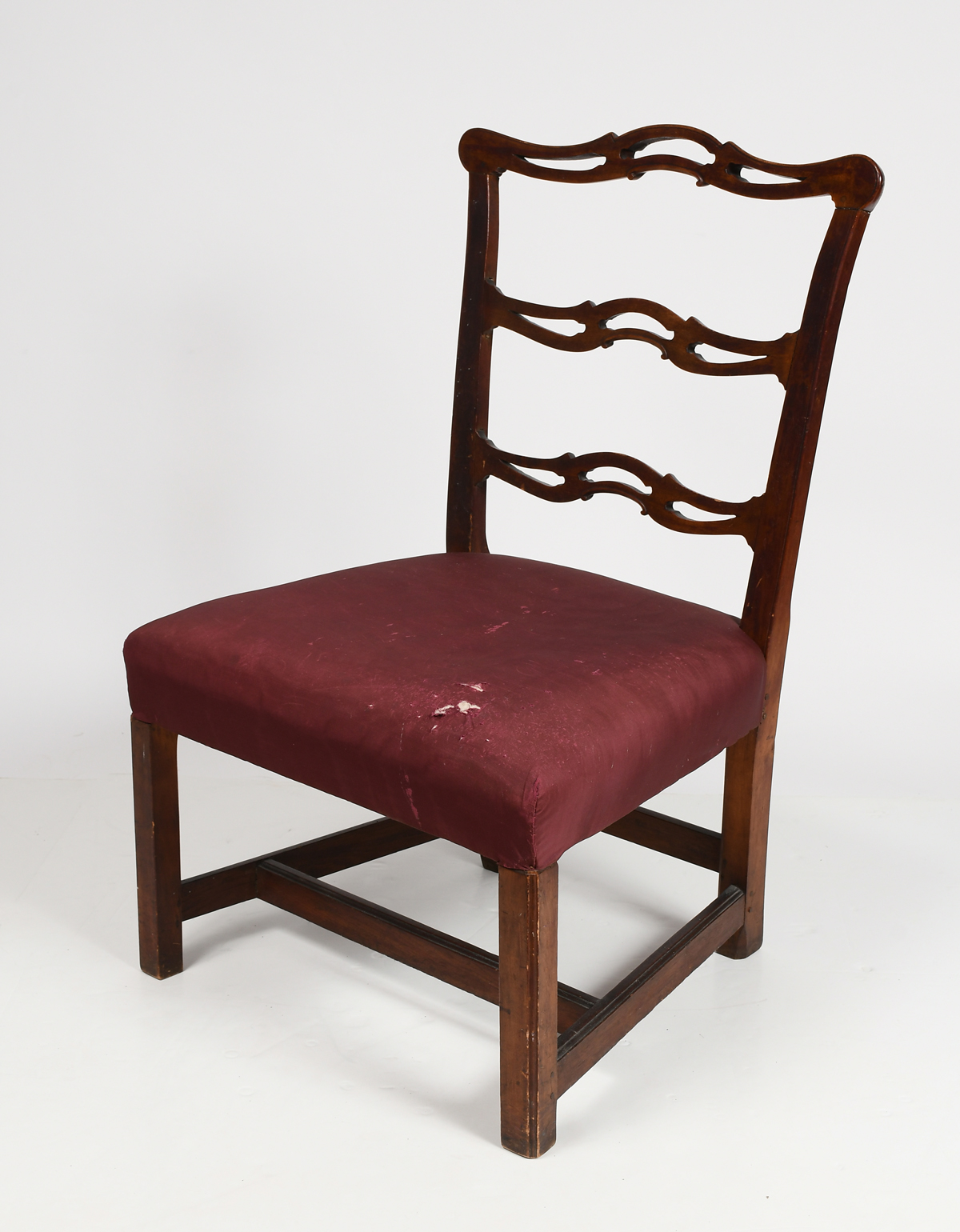 Appraisal: TH-CENTURY CHIPPENDALE RIBBON BACK SIDE CHAIR New England carved Ribbon