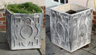 Appraisal: LEAD GARDEN PLANTERS PIECES LEAD GARDEN PLANTERS PIECES H W