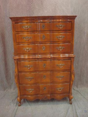 Appraisal: Louis XV Style Serpentine Front High Chest From a Rye