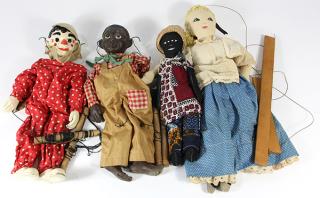 Appraisal: lot of Vintage marionettes including a composition Effanbee Lucifer together