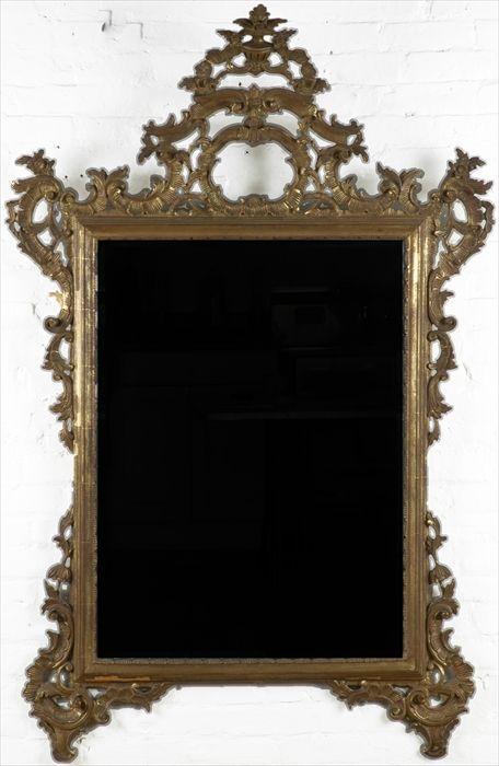 Appraisal: George III-Style Carved Giltwood Wall Mirror x in