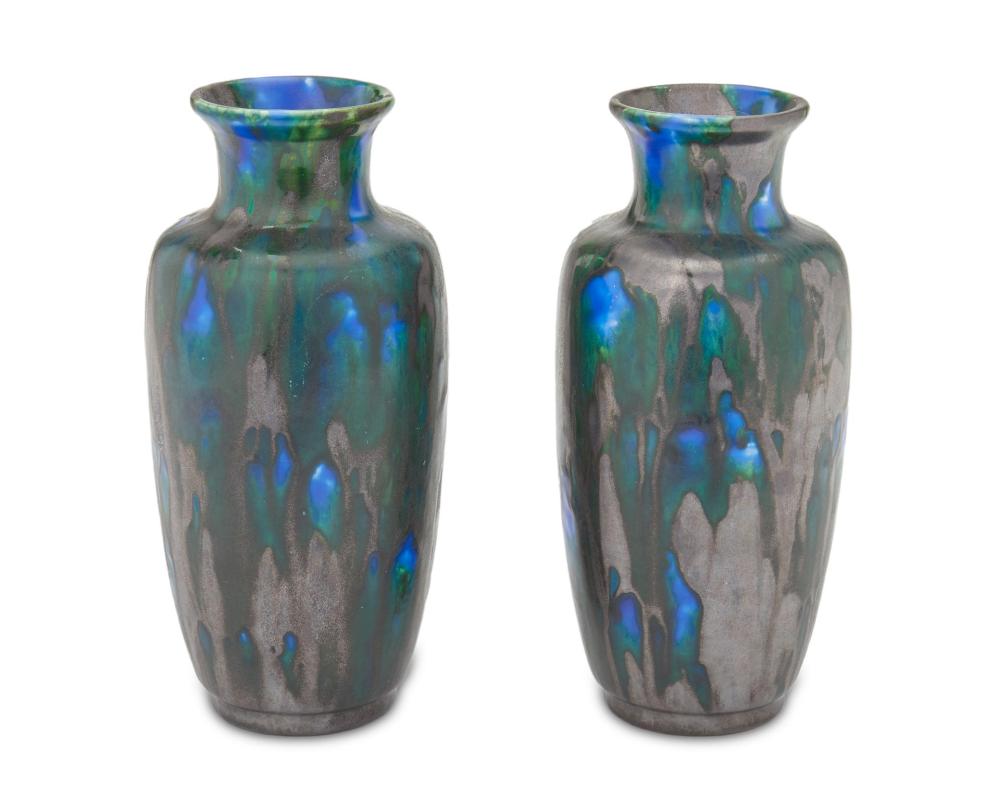 Appraisal: A pair of Minton Hollins and Co Astra Ware vases