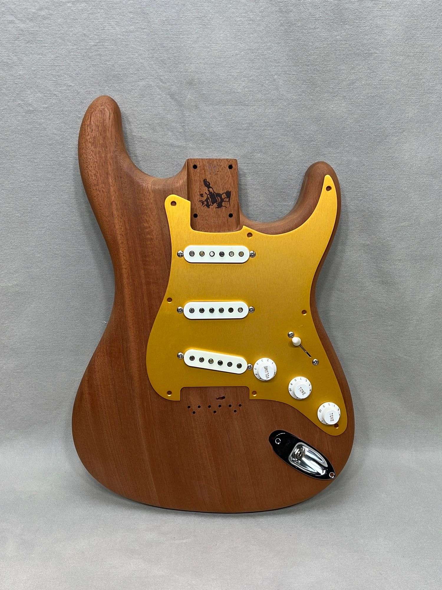 Appraisal: Warmoth mohagany hardtail strat body with loaded pickguardWarmoth mohagany hardtail